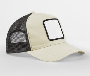 BEECHFIELD BF636 - APPLIQUÉ PATCH 5 PANEL TRUCKER Stone/Shadow Grey