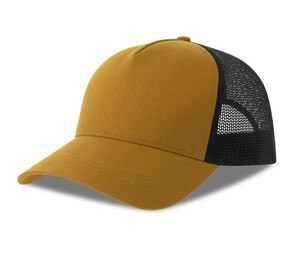 ATLANTIS HEADWEAR AT228 - 5-panel cotton trucker-style cap Mustard / Black