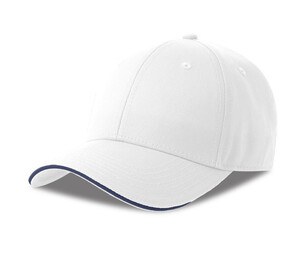 ATLANTIS HEADWEAR AT291 - 6-panel cap with sandwich piping White/Navy